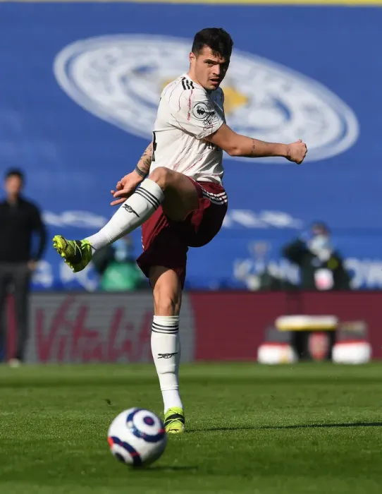 Framed Print : Granit Xhaka in Action: Arsenal vs. Leicester City, Premier League 2020-21 Framed Print : Granit Xhaka in Action: Arsenal vs. Leicester City, Premier League 2020-21