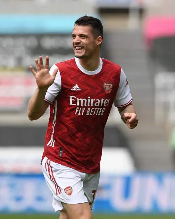 Framed Print : Granit Xhaka in Action: Arsenal vs. Newcastle United, Premier League 2020-21 (Behind Closed Doors) Framed Print : Granit Xhaka in Action: Arsenal vs. Newcastle United, Premier League 2020-21 (Behind Closed Doors)