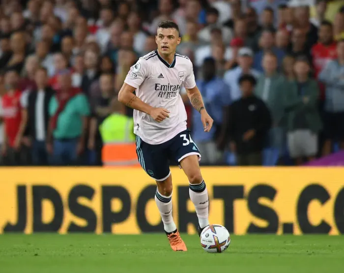 Framed Print : Granit Xhaka in Action: Arsenal vs. Crystal Palace, Premier League 2022-23 Framed Print : Granit Xhaka in Action: Arsenal vs. Crystal Palace, Premier League 2022-23