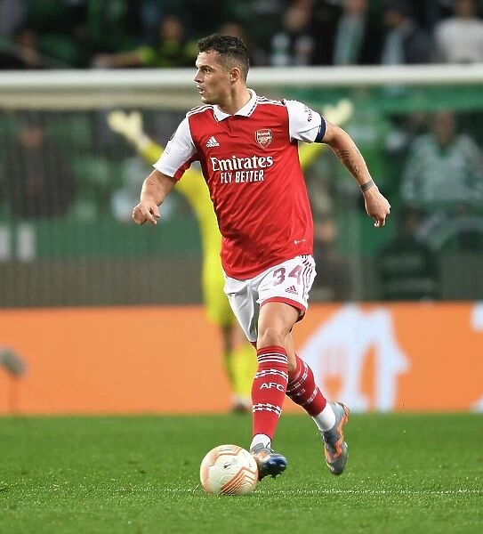 Granit Xhaka in Action: Arsenal vs. Sporting CP - UEFA Europa League 2022-23, Round of 16, Lisbon