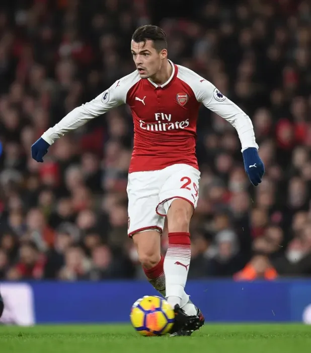 Framed Print : Granit Xhaka in Action: Arsenal vs Chelsea, Premier League 2017-18 Framed Print : Granit Xhaka in Action: Arsenal vs Chelsea, Premier League 2017-18