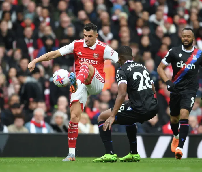 Framed Print : Granit Xhaka in Action: Arsenal vs Crystal Palace, Premier League 2022-23 Framed Print : Granit Xhaka in Action: Arsenal vs Crystal Palace, Premier League 2022-23