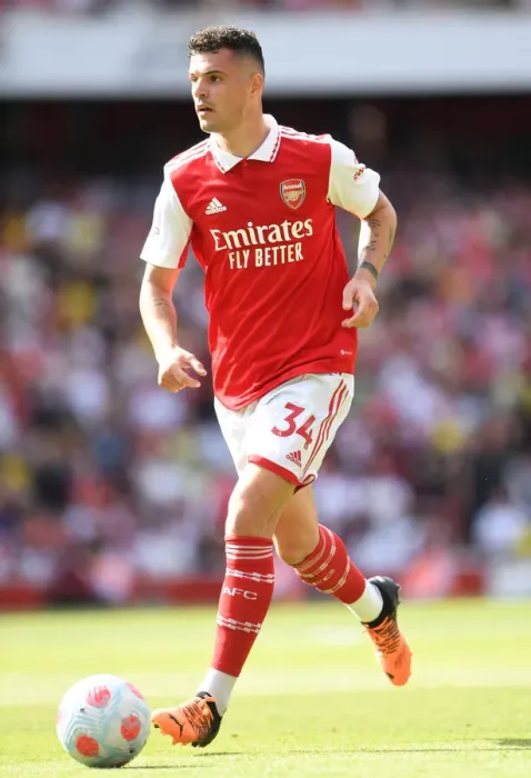Framed Print : Granit Xhaka in Action: Arsenal vs Everton, Premier League 2021-22 Framed Print : Granit Xhaka in Action: Arsenal vs Everton, Premier League 2021-22