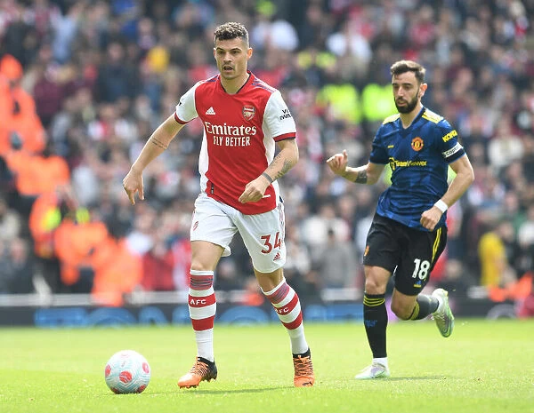 Granit Xhaka in Action: Arsenal vs Manchester United, Premier League 2021-22