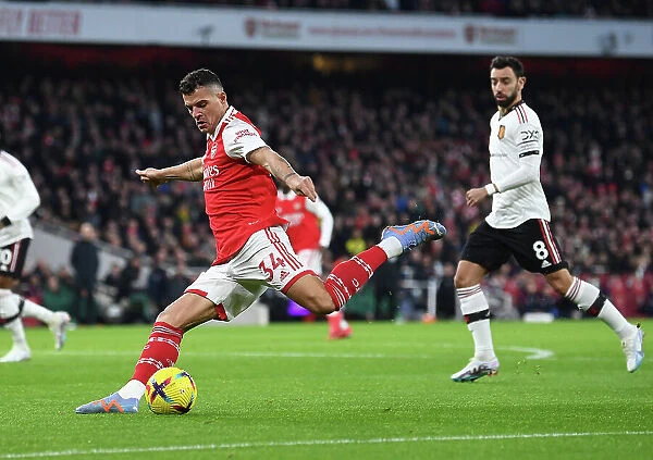 Granit Xhaka in Action: Arsenal vs Manchester United, Premier League 2022-23