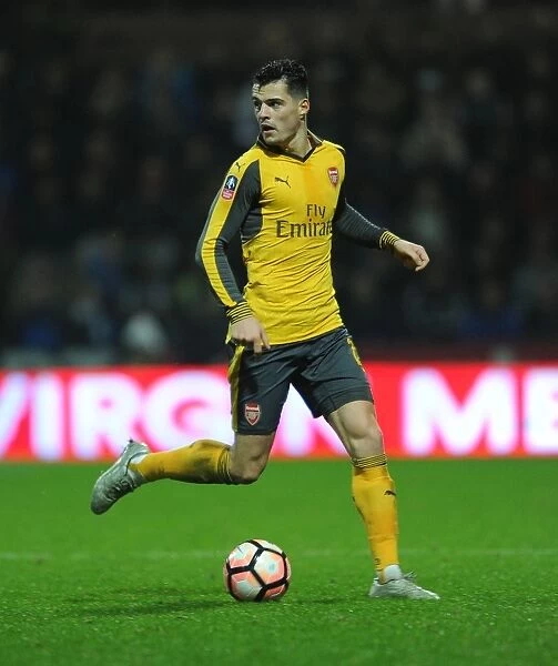 Granit Xhaka in Action: Arsenal vs Preston North End - FA Cup Third Round