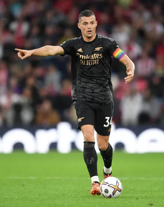 Framed Print : Granit Xhaka: In Action for Arsenal vs Southampton - Premier League 2022-23