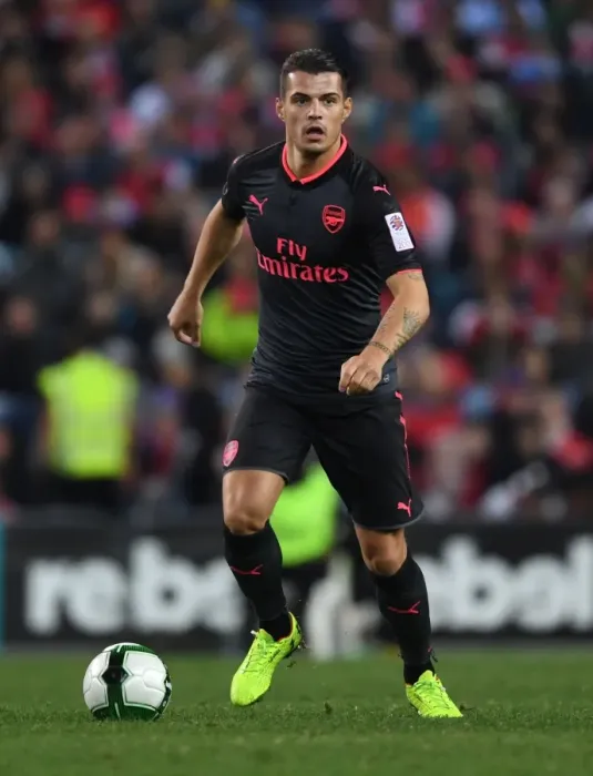 Framed Print : Granit Xhaka in Action: Arsenal vs Sydney FC (2017 Pre-Season)