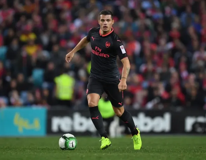 Framed Print : Granit Xhaka in Action: Arsenal vs Sydney FC (2017 Pre-Season)