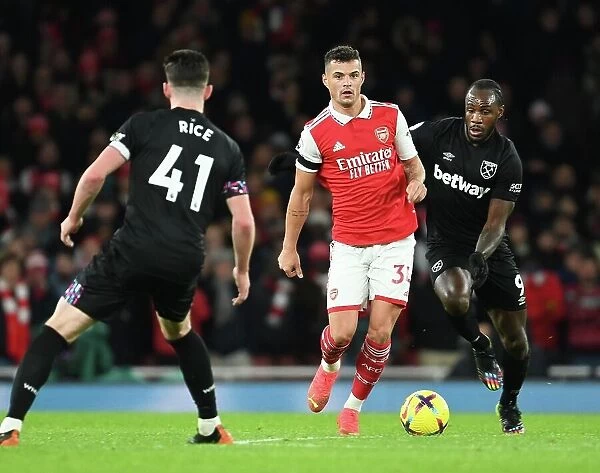 Granit Xhaka: In Action for Arsenal Against West Ham United, Premier League 2022-23