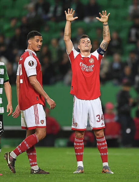 Granit Xhaka in Action: Arsenal's Europa League Clash against Sporting CP, Lisbon 2023