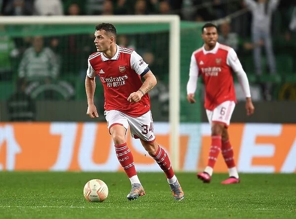 Granit Xhaka in Action: Arsenal's Europa League Battle against Sporting Lisbon, Portugal, 2022-23