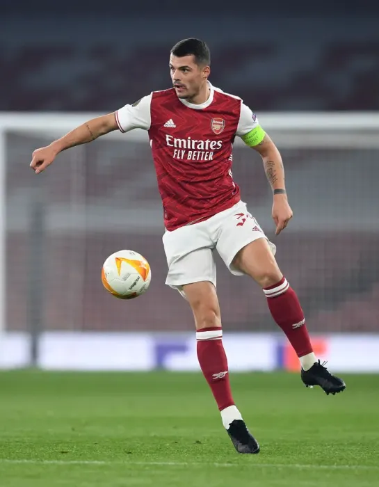 Framed Print : Granit Xhaka in Action: Arsenal's Europa League Battle against Molde FK Framed Print : Granit Xhaka in Action: Arsenal's Europa League Battle against Molde FK