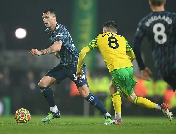Granit Xhaka in Action: Arsenal's Midfield Maestro Shines Against Norwich City, Premier League 2021-22