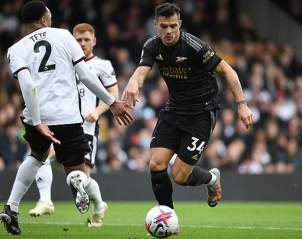 Granit Xhaka in Action: Arsenal's Midfield Maestro Shines Against Fulham in the Premier League 2022-23