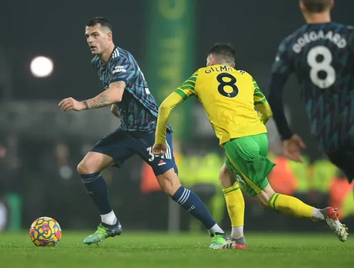 Framed Print : Granit Xhaka in Action: Arsenal's Midfield Maestro Shines Against Norwich City, Premier League 2021-22 Framed Print : Granit Xhaka in Action: Arsenal's Midfield Maestro Shines Against Norwich City, Premier League 2021-22