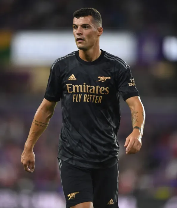Framed Print : Granit Xhaka in Action: Arsenal's Pre-Season Battle at Orlando City SC, 2022