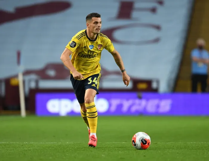 Framed Print : Granit Xhaka: In Action Against Aston Villa, Premier League 2019-2020 Framed Print : Granit Xhaka: In Action Against Aston Villa, Premier League 2019-2020
