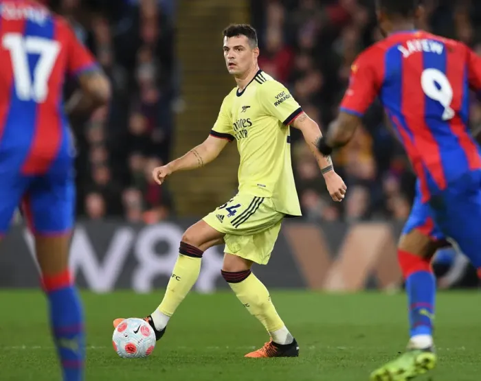 Framed Print : Granit Xhaka in Action: Crystal Palace vs. Arsenal, Premier League 2021-22 Framed Print : Granit Xhaka in Action: Crystal Palace vs. Arsenal, Premier League 2021-22