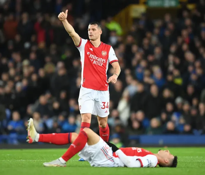 Framed Print : Granit Xhaka in Action: Everton vs Arsenal, Premier League 2020-21 Framed Print : Granit Xhaka in Action: Everton vs Arsenal, Premier League 2020-21