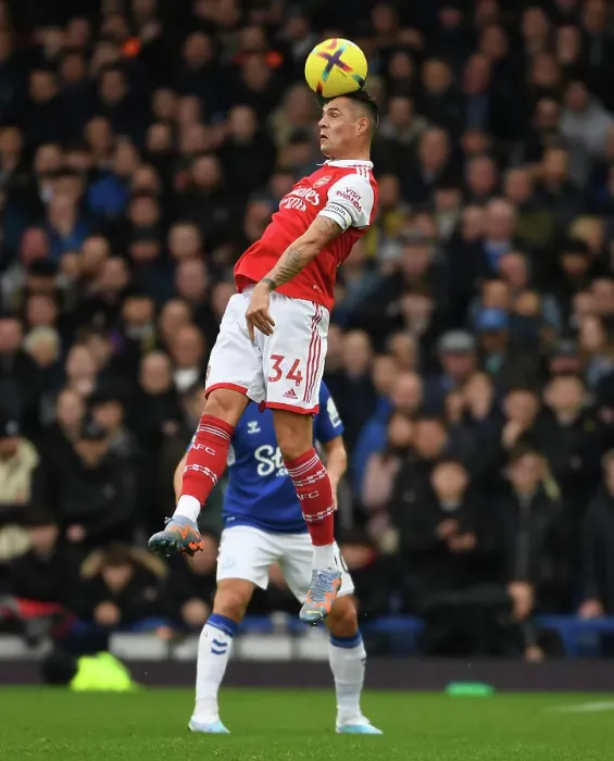 Framed Print : Granit Xhaka in Action: Everton vs Arsenal, Premier League 2022-23 Framed Print : Granit Xhaka in Action: Everton vs Arsenal, Premier League 2022-23