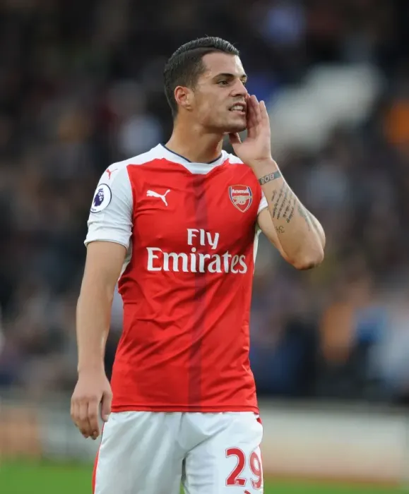 Framed Print : Granit Xhaka: In Action Against Hull City, Premier League 2016-17