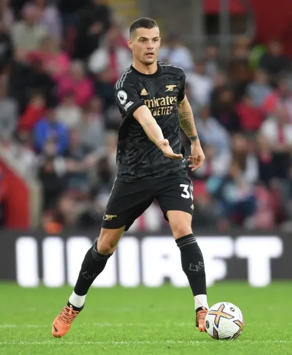Framed Print : Granit Xhaka in Action: Southampton vs. Arsenal, Premier League 2022-23