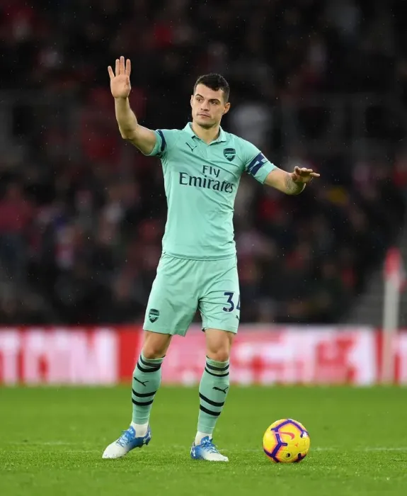 Framed Print : Granit Xhaka in Action: Southampton vs Arsenal, Premier League 2018-19