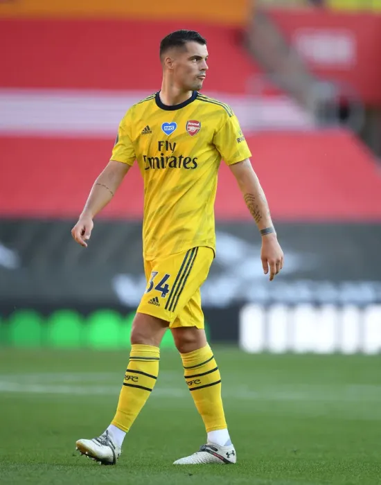 Framed Print : Granit Xhaka in Action: Southampton vs Arsenal, Premier League 2019-2020
