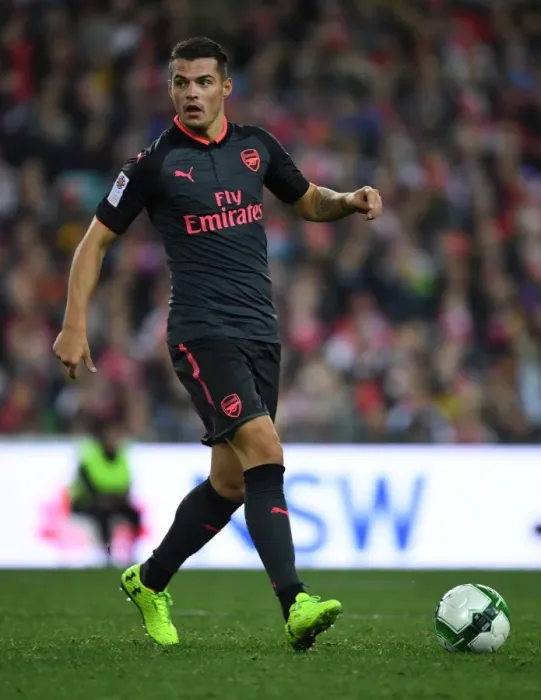 Framed Print : Granit Xhaka in Action: Sydney FC vs. Arsenal Pre-Season Friendly (2017)
