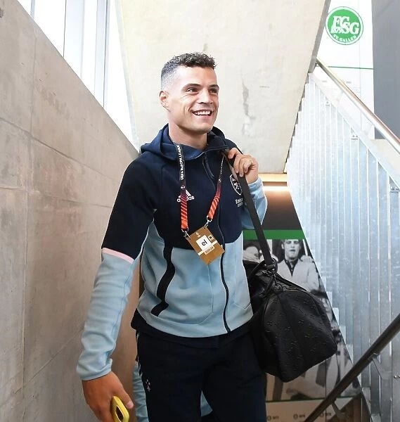 Granit Xhaka Arrives at Kybunpark Ahead of FC Zurich Clash in UEFA Europa League (2022-23)