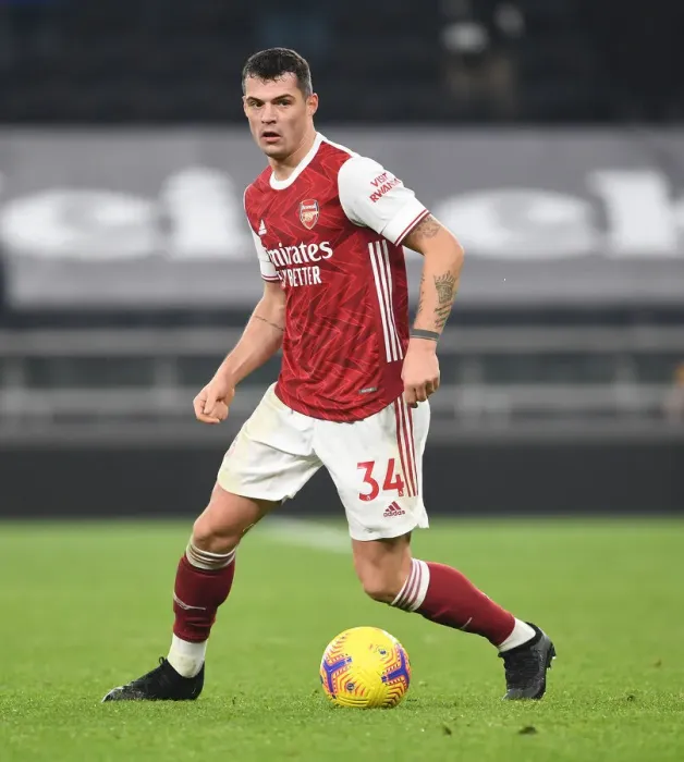 Framed Print : Granit Xhaka of Arsenal in Action at Tottenham Hotspur Stadium during the 2020-21 Premier League Match Framed Print : Granit Xhaka of Arsenal in Action at Tottenham Hotspur Stadium during the 2020-21 Premier League Match