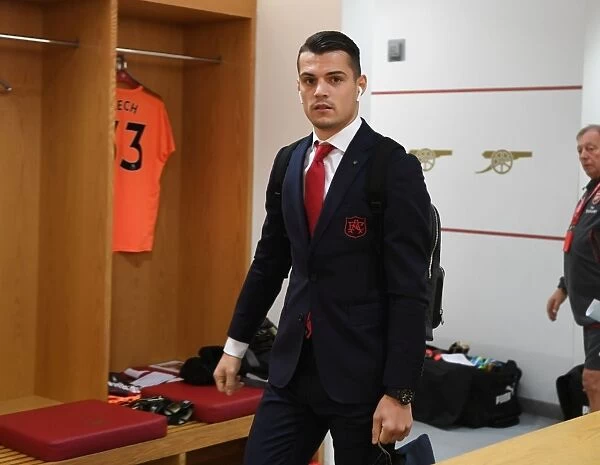 Granit Xhaka: Arsenal Changing Room Moment before Arsenal vs Huddersfield Town, Premier League 2017-18