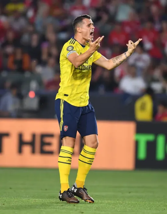 Framed Print : Granit Xhaka and Arsenal Face Bayern Munich in 2019 International Champions Cup