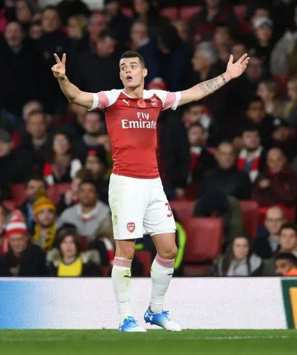 Framed Print : Granit Xhaka: Arsenal Midfielder in Action Framed Print : Granit Xhaka: Arsenal Midfielder in Action