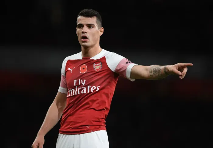 Framed Print : Granit Xhaka: Arsenal Midfielder in Action Framed Print : Granit Xhaka: Arsenal Midfielder in Action