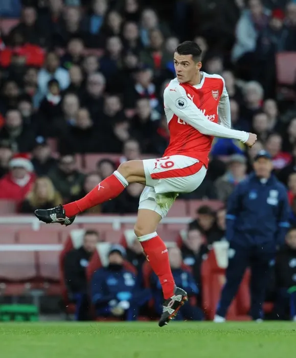 Framed Print : Granit Xhaka: Arsenal Midfielder in Action against West Bromwich Albion, Premier League 2016-17 Framed Print : Granit Xhaka: Arsenal Midfielder in Action against West Bromwich Albion, Premier League 2016-17