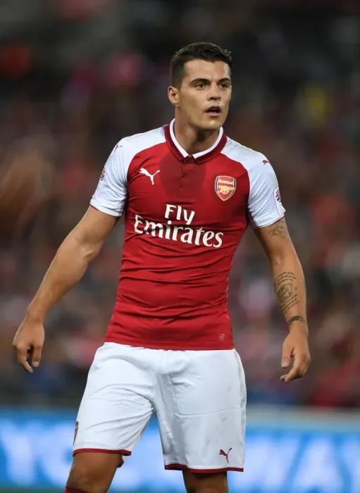 Framed Print : Granit Xhaka: Arsenal Midfielder in Action against Western Sydney Wanderers (2017-18) Framed Print : Granit Xhaka: Arsenal Midfielder in Action against Western Sydney Wanderers (2017-18)