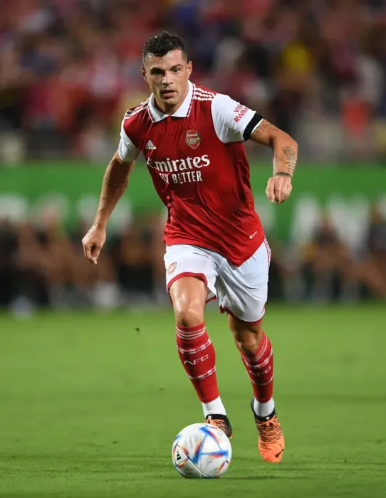 Framed Print : Granit Xhaka: Arsenal Star in Action against Chelsea - Florida Cup 2022-23