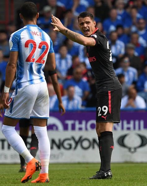 Granit Xhaka: Arsenal Star in Action Against Huddersfield Town, Premier League 2017-18