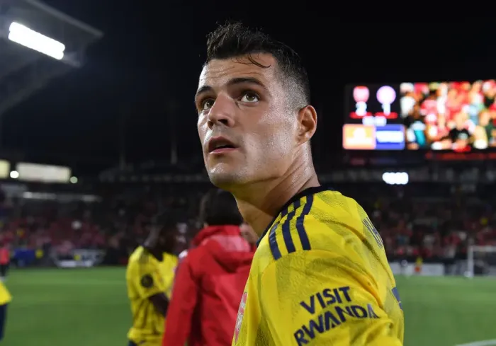 Framed Print : Granit Xhaka: Arsenal Star in Action vs. Bayern Munich, International Champions Cup 2019 Framed Print : Granit Xhaka: Arsenal Star in Action vs. Bayern Munich, International Champions Cup 2019