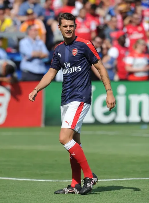 Framed Print : Granit Xhaka: Arsenal Star's Pre-Match Focus at 2016 MLS All-Stars, San Jose Framed Print : Granit Xhaka: Arsenal Star's Pre-Match Focus at 2016 MLS All-Stars, San Jose
