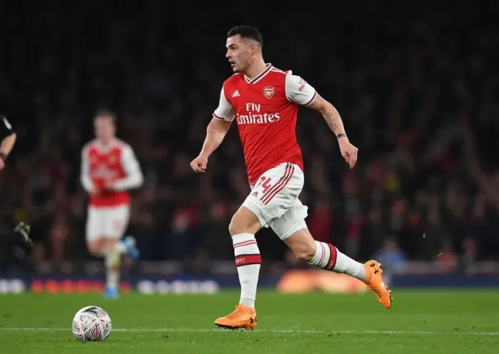 Framed Print : Granit Xhaka: Arsenal vs Leeds United FA Cup Showdown Framed Print : Granit Xhaka: Arsenal vs Leeds United FA Cup Showdown