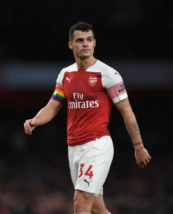 Framed Print : Granit Xhaka: Arsenal vs. Tottenham Battle in the Premier League 2018-19 Framed Print : Granit Xhaka: Arsenal vs. Tottenham Battle in the Premier League 2018-19
