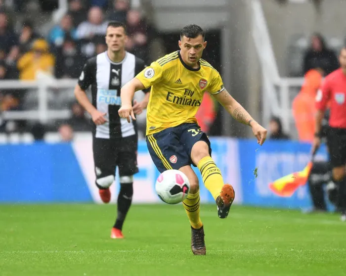 Framed Print : Granit Xhaka: Arsenal's Brilliant Midfield Performance Against Newcastle United