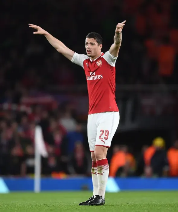 Framed Print : Granit Xhaka: Arsenal's Europa League Semi-Final Warrior Framed Print : Granit Xhaka: Arsenal's Europa League Semi-Final Warrior