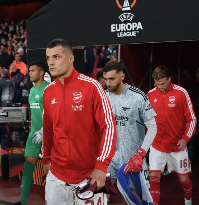 Framed Print : Granit Xhaka: Arsenal's Europa League Warrior Ready for PSV Eindhoven Clash