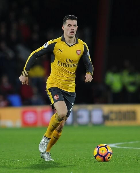 Granit Xhaka: Arsenal's Midfield Maestro in Action Against AFC Bournemouth, Premier League 2016-17