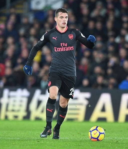 Granit Xhaka: Arsenal's Midfield Maestro in Action Against Crystal Palace, Premier League 2017-18