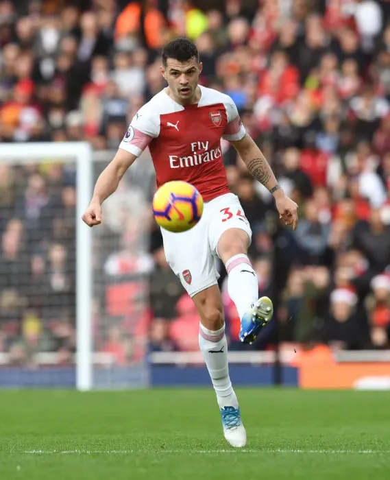 Framed Print : Granit Xhaka: Arsenal's Midfield Maestro in Action Against Burnley, Premier League 2018-19 Framed Print : Granit Xhaka: Arsenal's Midfield Maestro in Action Against Burnley, Premier League 2018-19